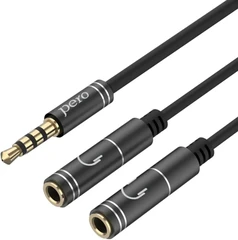 Купить Переходник PERO AD-07 Jack 3.5 (m) - 2хJack 3.5 (f), 0.34 м / Народный дискаунтер ЦЕНАЛОМ