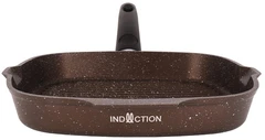 Купить Сковорода-гриль Kukmara Marble Induction, 28 см, со съемной ручкой / Народный дискаунтер ЦЕНАЛОМ