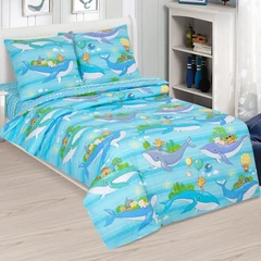 Купить Комплект постельного белья АРТПОСТЕЛЬ Кит и кот 1.5-спальный, поплин, наволочки 70х70 см / Народный дискаунтер ЦЕНАЛОМ