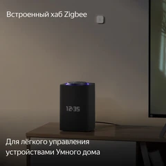 Купить Умная колонка Яндекс Станция Макс с Алисой с Zigbee 65 Вт графит / Народный дискаунтер ЦЕНАЛОМ
