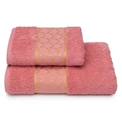 Купить Полотенце Донецкая Мануфактура GOLDEN NETS коралл 50х90 см, махра / Народный дискаунтер ЦЕНАЛОМ