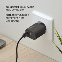 Купить Сетевое зарядное устройство AXXA 2409, черный / Народный дискаунтер ЦЕНАЛОМ
