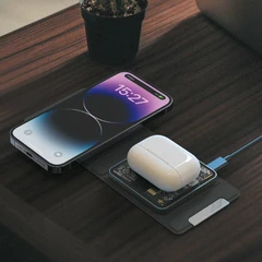 Купить Беспроводное зарядное устройство Deppa Crystal MagSafe Fold Travel QI 2 в 1 / Народный дискаунтер ЦЕНАЛОМ