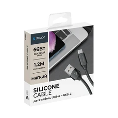 Купить Кабель Deppa Silk USB-A 2.0 - USB-C, 1.2 м, 6 A, черный / Народный дискаунтер ЦЕНАЛОМ