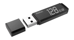 Купить USB-накопитель Netac U351 128 ГБ, USB 2.0, черный (NT03U351N-128G-20BK) / Народный дискаунтер ЦЕНАЛОМ
