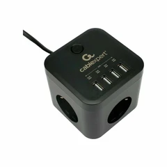 Купить Сетевой фильтр Cablexpert Cube CUBE-3-U4-B-1.5, черный / Народный дискаунтер ЦЕНАЛОМ
