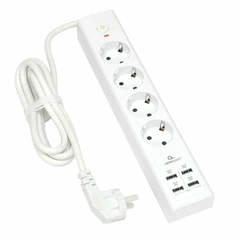 Купить Сетевой фильтр Cablexpert Exnovo EXN-4-U4-W-2, белый / Народный дискаунтер ЦЕНАЛОМ