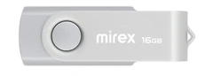 Купить USB-накопитель Mirex Swivel 16 ГБ, USB 2.0, серебристый / Народный дискаунтер ЦЕНАЛОМ