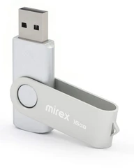 Купить USB-накопитель Mirex Swivel 16 ГБ, USB 2.0, серебристый / Народный дискаунтер ЦЕНАЛОМ