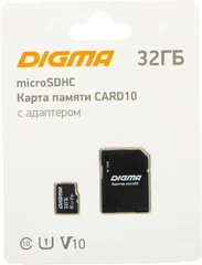 Купить Карта памяти microSDHC DIGMA CARD10 32 ГБ + адаптер SD / Народный дискаунтер ЦЕНАЛОМ