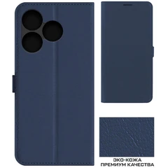 Купить Чехол-книжка Krutoff Eco Book для TECNO Spark 10/10C, синий / Народный дискаунтер ЦЕНАЛОМ