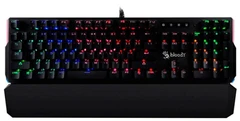 Купить +++ Клавиатура игровая A4 Bloody B885N (USB, механическая, красн свитч, 104кн., подсветка, 1.8м, ч/сер) Ремонт кнопки, Потёртости, 8/10 / Народный дискаунтер ЦЕНАЛОМ