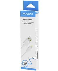 Купить Кабель Maxvi MC-03 USB-A 2.0 - Lightning, 1 м, белый / Народный дискаунтер ЦЕНАЛОМ