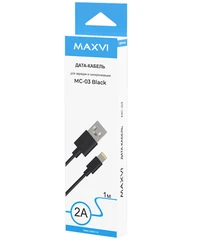 Купить Кабель Maxvi MC-03 USB-A 2.0 - Lightning, 1 м, черный / Народный дискаунтер ЦЕНАЛОМ