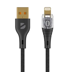 Купить Кабель Deppa Crystal USB2.0 Am - Lightning, 1 м, 2 A, черный / Народный дискаунтер ЦЕНАЛОМ