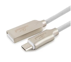 Купить Кабель Cablexpert USB2.0 Am - microUSB, 1.8м, платина / Народный дискаунтер ЦЕНАЛОМ