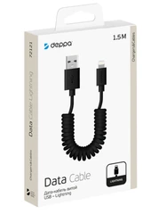 Купить Кабель Deppa USB - Lightning, 1.5 м, черный (72121) / Народный дискаунтер ЦЕНАЛОМ