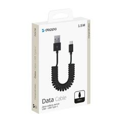 Купить Кабель Deppa USB-A 2.0 - USB-C, витой, 1.5 м, 2 А, черный (72278) / Народный дискаунтер ЦЕНАЛОМ
