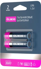 Купить Батарейка AA OLMIO LR6-2BL / Народный дискаунтер ЦЕНАЛОМ