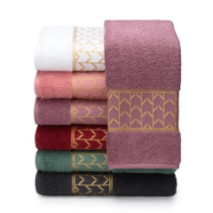 Купить Полотенце Cleanelly Golden nets бордо 50х90 см, махра / Народный дискаунтер ЦЕНАЛОМ