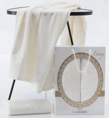 Купить Комплект полотенец TWO DOLPHINS LENNY кремовый 2 шт: 50х90 см, 70х140 см; махра / Народный дискаунтер ЦЕНАЛОМ