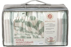 Купить Плед АРТПОСТЕЛЬ КВАДРО Мята 200х220 см / Народный дискаунтер ЦЕНАЛОМ
