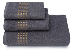 Купить Полотенце Донецкая мануфактура Graph темно-серый 70х130 см, махра / Народный дискаунтер ЦЕНАЛОМ