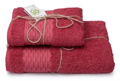 Купить Полотенце Cleanelly Natural colors темно-красный 50х90 см, махра / Народный дискаунтер ЦЕНАЛОМ