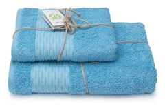 Купить Полотенце Cleanelly Natural colors голубой 70х130 см, махра / Народный дискаунтер ЦЕНАЛОМ