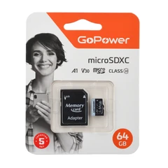 Купить Карта памяти microSDXC GoPower 64 ГБ + адаптер SD / Народный дискаунтер ЦЕНАЛОМ