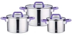 Купить Набор кастрюль LARA Лаванда LR02-125, 6 пр. / Народный дискаунтер ЦЕНАЛОМ