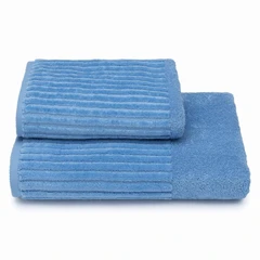 Купить Полотенце Cleanelly Cascata голубой 50х90 см, махра / Народный дискаунтер ЦЕНАЛОМ