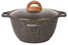 Купить Кастрюля Kukmara Granit Ultra Black-Gold, 3 л / Народный дискаунтер ЦЕНАЛОМ