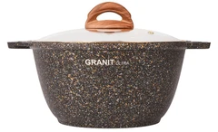 Купить Кастрюля Kukmara Granit Ultra Black-Gold, 3 л / Народный дискаунтер ЦЕНАЛОМ