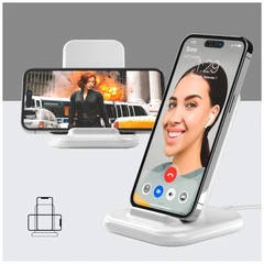 Купить Беспроводное зарядное устройство Deppa Charging Stand 15W, белый / Народный дискаунтер ЦЕНАЛОМ