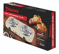 Купить Плитка электрическая Sakura ПЭ-03C, бежевый / Народный дискаунтер ЦЕНАЛОМ