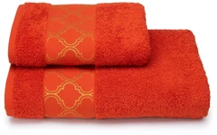 Купить Полотенце Cleanelly Oro di Venezia красный 50х90 см, махра / Народный дискаунтер ЦЕНАЛОМ