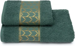 Купить Полотенце Cleanelly Golden Nets зеленый 70х130 см, махра / Народный дискаунтер ЦЕНАЛОМ