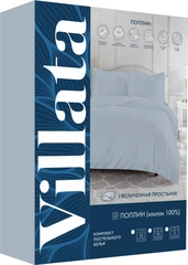 Купить Простыня VILLATA Голубой 150*210 см, поплин / Народный дискаунтер ЦЕНАЛОМ