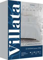 Купить Простыня VILLATA Серый 180*210 см, поплин / Народный дискаунтер ЦЕНАЛОМ