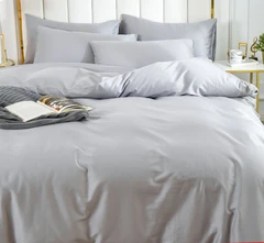 Купить Комплект постельного белья Хлопковый рай Серый, 2 спальный евро, сатин, наволочки 70х70 см / Народный дискаунтер ЦЕНАЛОМ