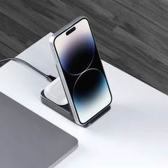 Купить Беспроводное зарядное устройство Deppa Charging Stand 24027, графит / Народный дискаунтер ЦЕНАЛОМ