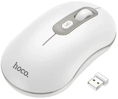 Купить Мышь беспроводная hoco GM21 Platinum, белый/серый / Народный дискаунтер ЦЕНАЛОМ