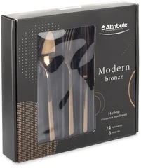 Купить Набор столовых приборов Attribute Modern Bronze, 24 предмета / Народный дискаунтер ЦЕНАЛОМ