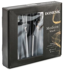 Купить Набор столовых приборов DOMENIK Modern Black, 24 предмета / Народный дискаунтер ЦЕНАЛОМ