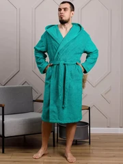 Купить Халат махровый Изумруд, размер: 40-42, с капюшоном / Народный дискаунтер ЦЕНАЛОМ