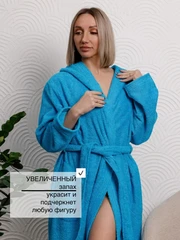 Купить Халат махровый Василек, размер: 48-50, с капюшоном / Народный дискаунтер ЦЕНАЛОМ
