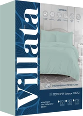 Купить Простыня VILLATA Минт 150*210 см, поплин / Народный дискаунтер ЦЕНАЛОМ