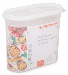 Купить Емкость для сыпучих продуктов Фиеста 1.65 л, белый / Народный дискаунтер ЦЕНАЛОМ