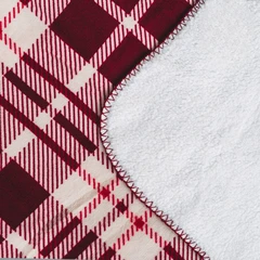 Купить Плед АРТПОСТЕЛЬ Клетка Евро, 200х220 см, флис/мех, белый/красный / Народный дискаунтер ЦЕНАЛОМ